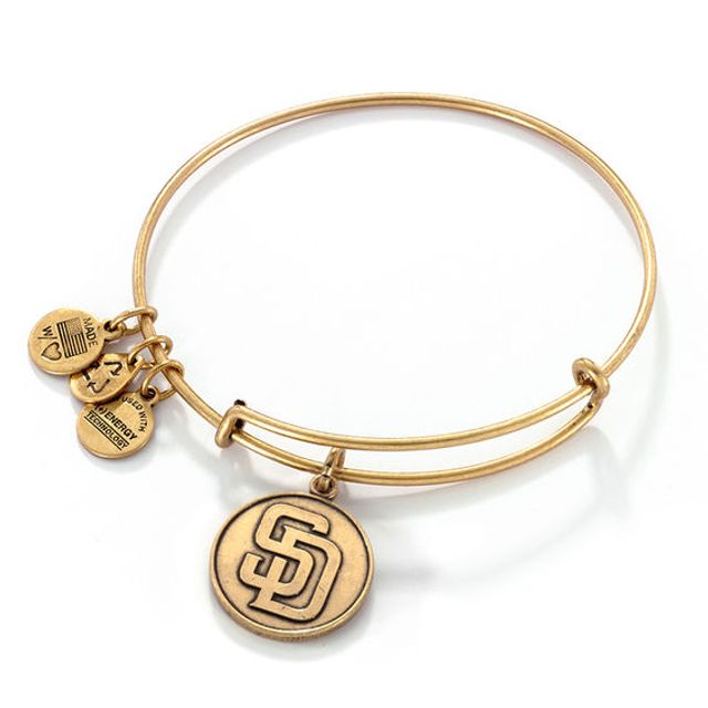 Alex and Ani San Diego Padres Logo Charm Bangle in Gold-Tone Brass
