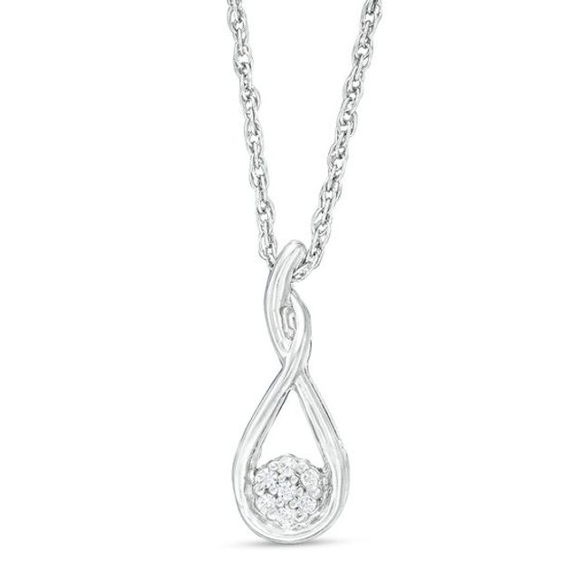 Composite Diamond Accent Teardrop Pendant in Sterling Silver