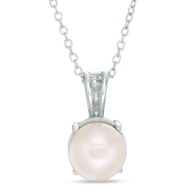 7.5 - 8.0mm Baroque Cultured Freshwater Pearl Pendant in Sterling Silver