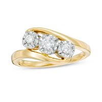 1/4 CT. T.w. Diamond Past Present FutureÂ® Bypass Engagement Ring in 10K Gold