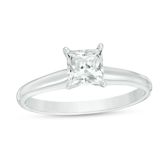 CT. Certified Princess-Cut Diamond Solitaire Engagement Ring in 14K White Gold (I/Si2