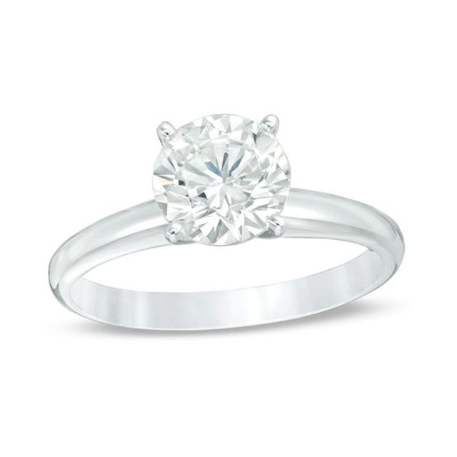 CT. Certified Diamond Solitaire Engagement Ring in 14K White Gold (I/Si2