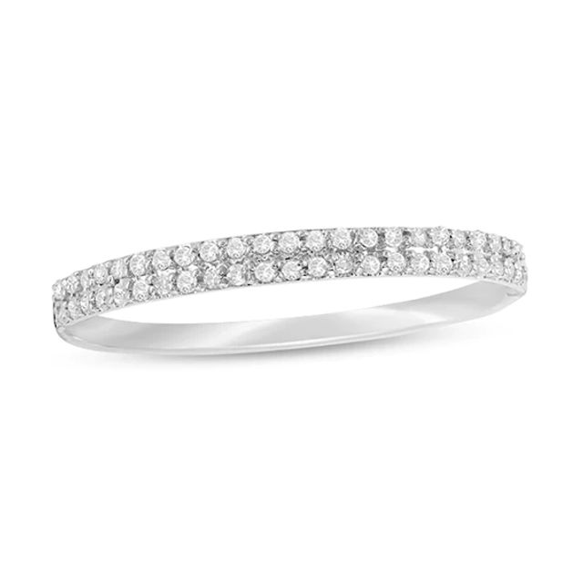 1/10 CT. T.w. Diamond Double Row Band in 10K White Gold
