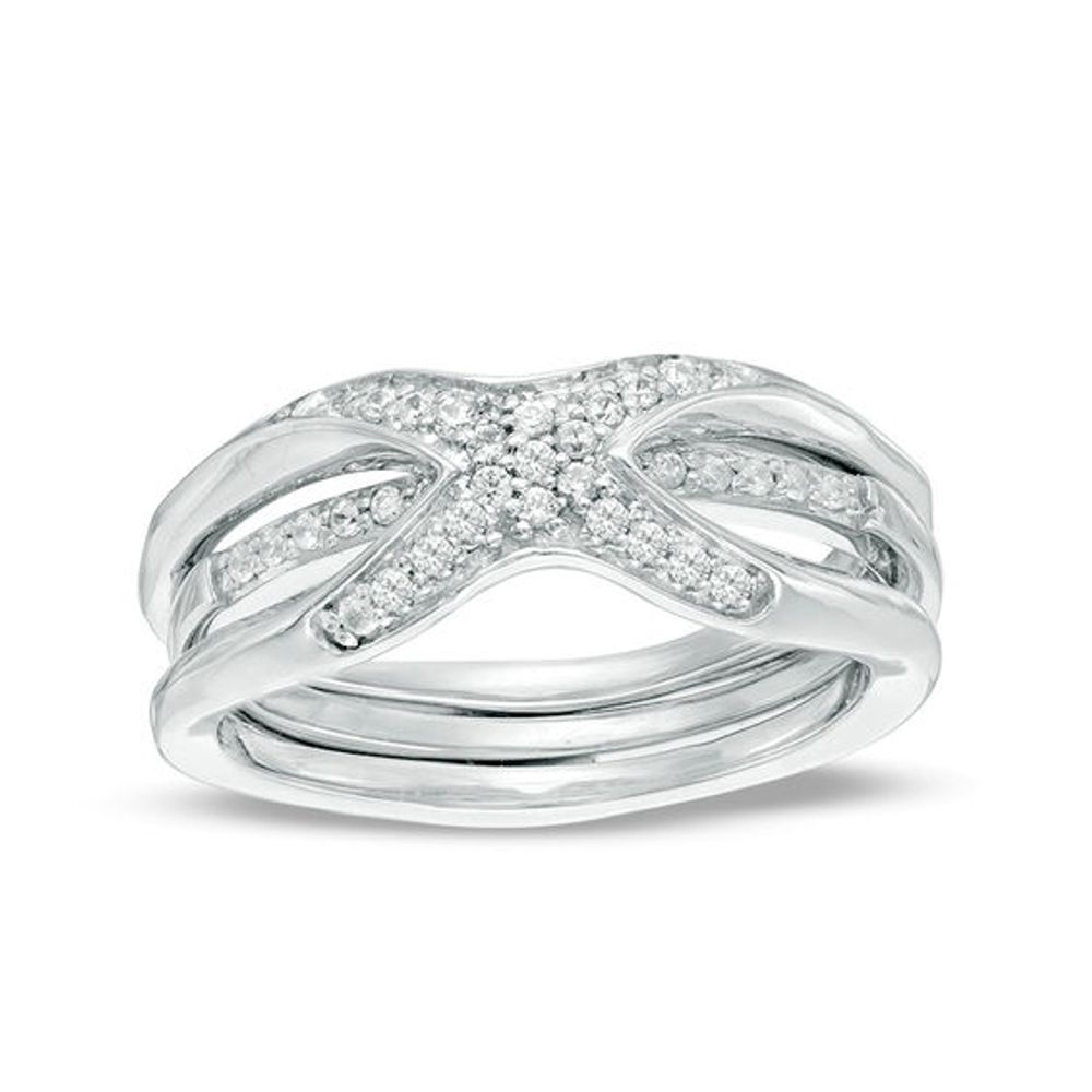Convertibilities 1/ CT. T.w. Diamond Crossover Three-in-One Ring in Sterling Silver