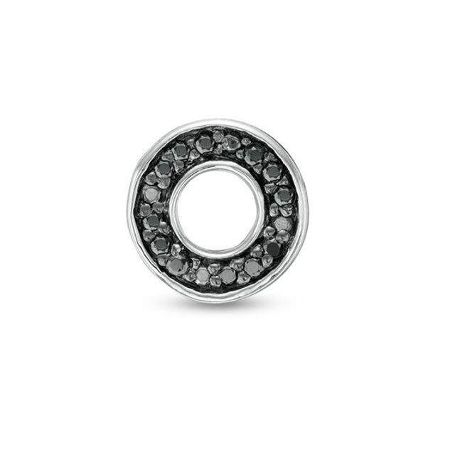 1/20 CT. T.w. Black Diamond "O" Single Stud Earring in Sterling Silver