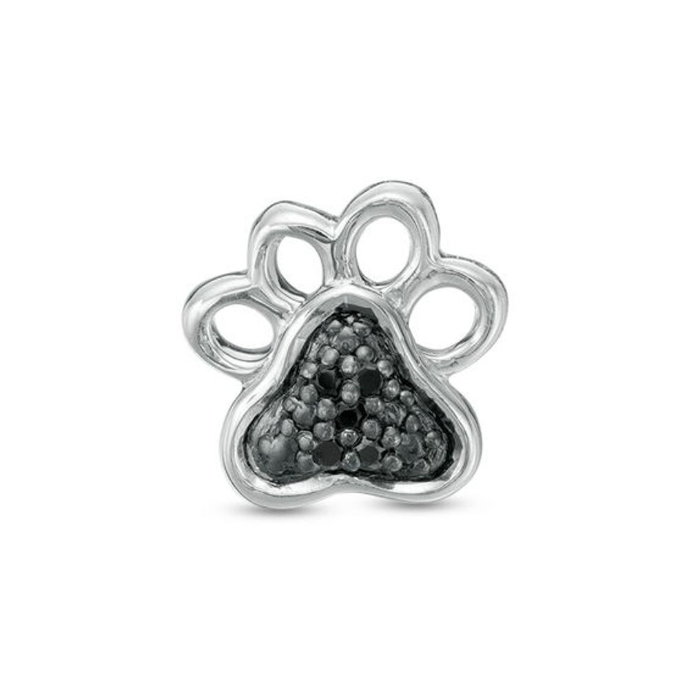 1/20 CT. T.w. Black Diamond Dog Paw Single Stud Earring in Sterling Silver