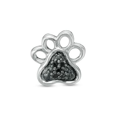 1/20 CT. T.w. Black Diamond Dog Paw Single Stud Earring in Sterling Silver