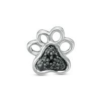 1/20 CT. T.w. Black Diamond Dog Paw Single Stud Earring in Sterling Silver