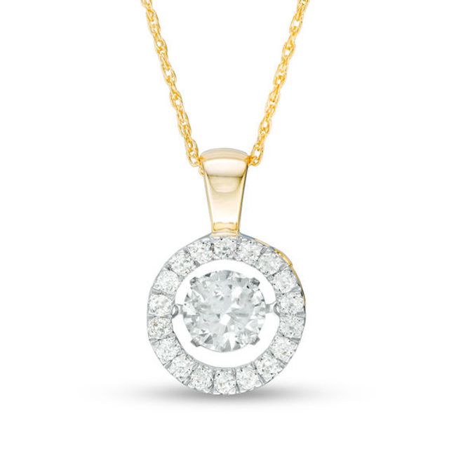 6.5mm Lab-Created White Sapphire Circle Pendant in Sterling Silver with 14K Gold Plate