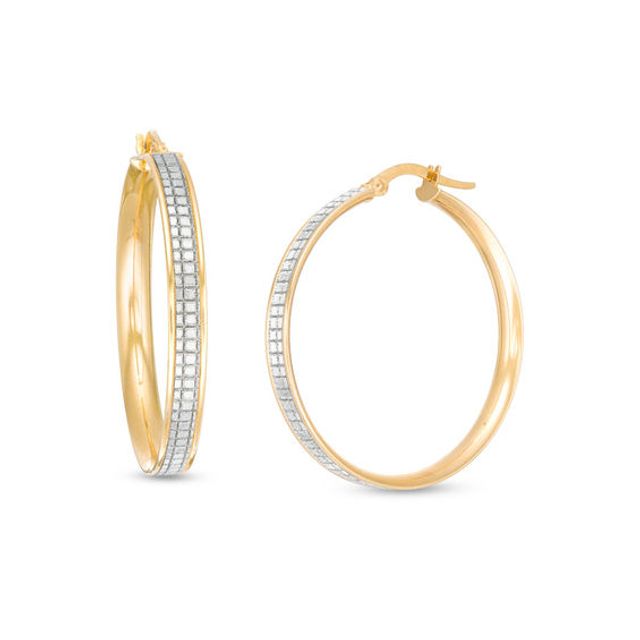 Made in Italy PavÃ© Glitter Enamel Hoop Earrings in 14K Gold