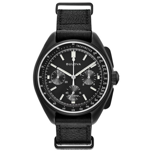 Men's Bulova Lunar Pilot Chronograph Black IP Strap Watch (Model: 98A186)