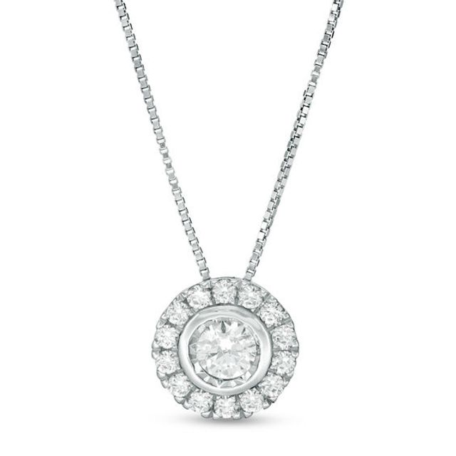 1/3 CT. T.w. Diamond Frame Pendant in 10K White Gold