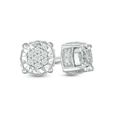 1/10 CT. T.w. Composite Diamond Flower Stud Earrings in Sterling Silver