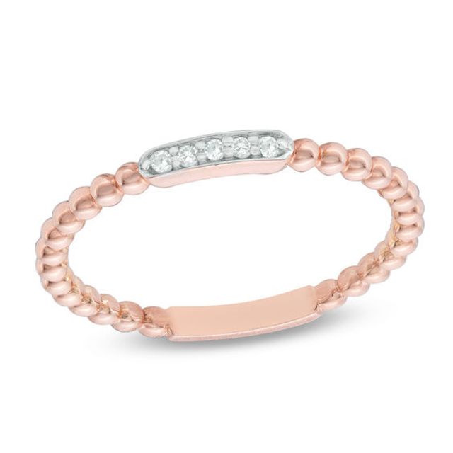 1/20 CT. T.w. Diamond Beaded Anniversary Band in 10K Rose Gold