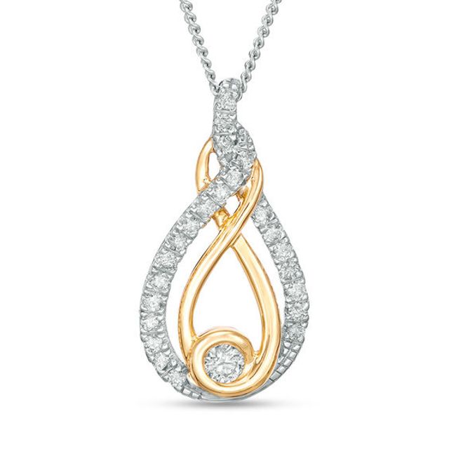 Interwovenâ¢ 1/3 CT. T.w. Diamond Pendant in 10K Two-Tone Gold - 19"