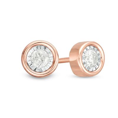 1/8 CT. T.w. Diamond Solitaire Stud Earrings in 10K Rose Gold