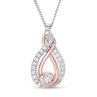 Interwovenâ¢ 1/6 CT. T.w. Diamond Pendant in Sterling Silver and 10K Rose Gold - 19"