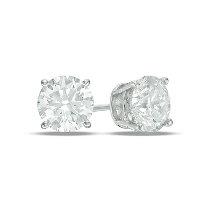 CT. T.w. Diamond Solitaire Stud Earrings in 14K White Gold