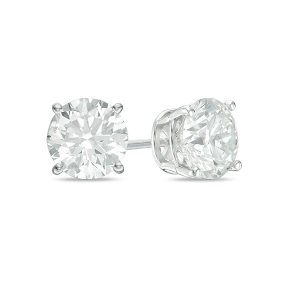 2 CT. T.w. Diamond Solitaire Stud Earrings in 14K White Gold