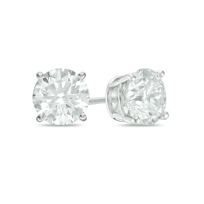 CT. T.w. Diamond Solitaire Stud Earrings in 14K White Gold