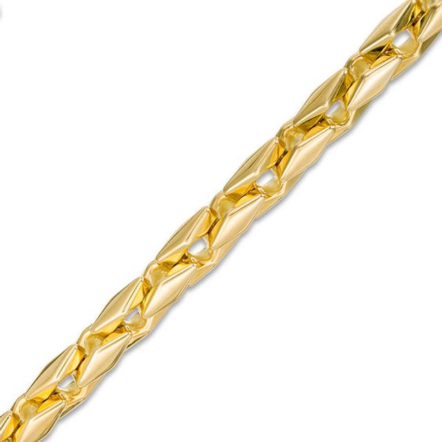 Men's 5.0mm Squared Link Chain Bracelet in 10K Gold - 8.25"