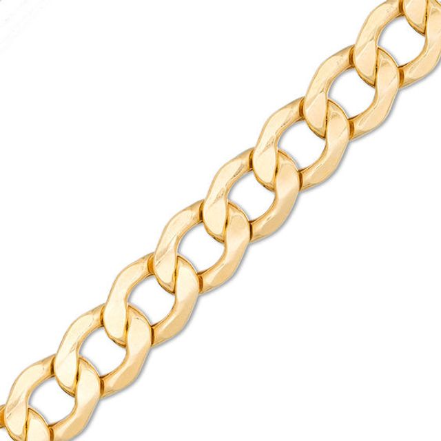 Men's 7.0mm Light Curb Chain Bracelet in 10K Gold - 8.5"