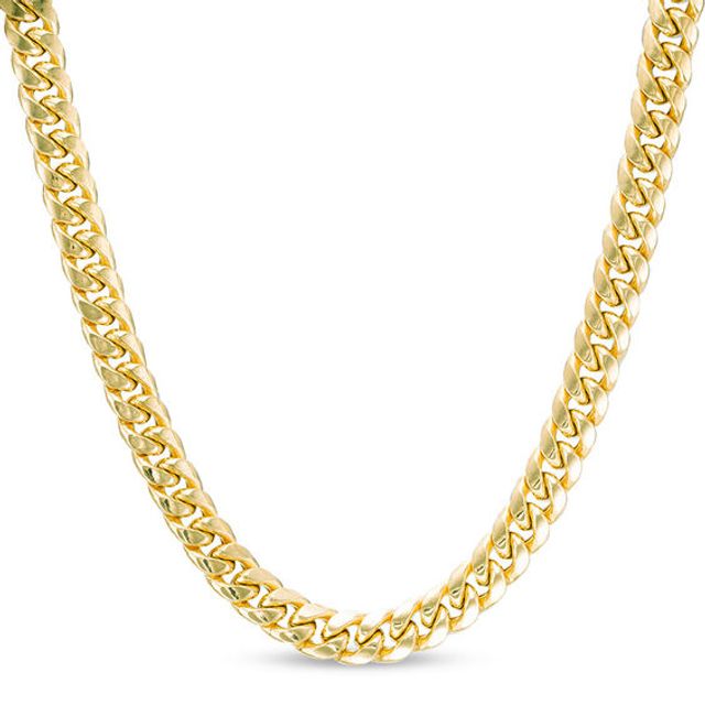 Men's 7.5mm Cuban Chain Necklace in 10K Gold - 22"