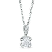 Love's Destiny by Zales 3/8 CT. T.w. Certified Diamond Solitaire Pendant in 14K White Gold (I/I2)