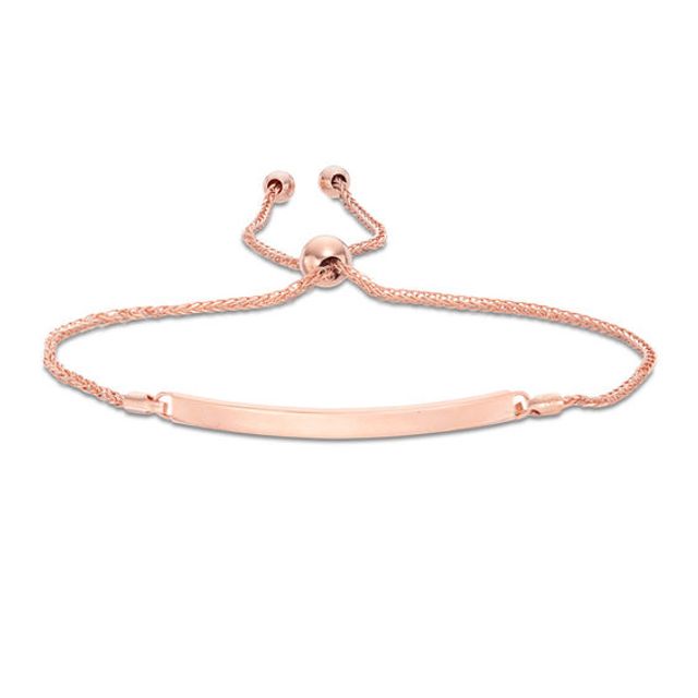 Made in Italy Curved Bar Bolo Bracelet in 14K Rose Gold - 8.5"