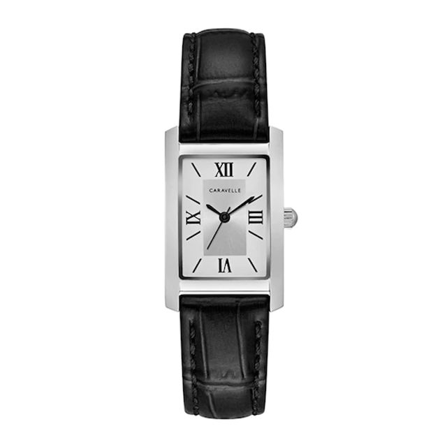 Ladies' Caravelle by Bulova Strap Watch with Rectangular Silver-Tone Dial (Model: 43L202)