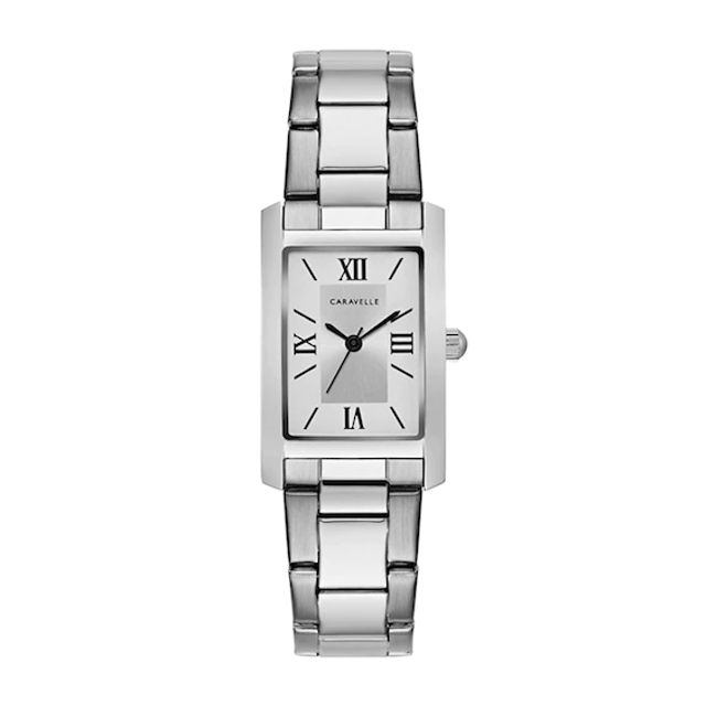 Ladies' Caravelle by Bulova Watch with Rectangular Silver-Tone Dial (Model: 43L203)