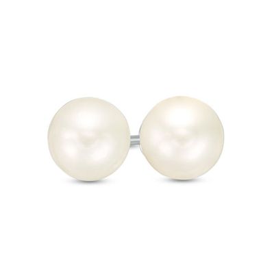 6.5-7.0mm Akoya Cultured Pearl Stud Earrings in 14K White Gold