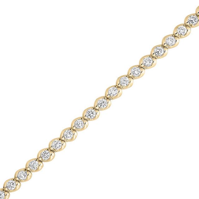 2 CT. T.w. Diamond Wave Tennis Bracelet in 14K Gold