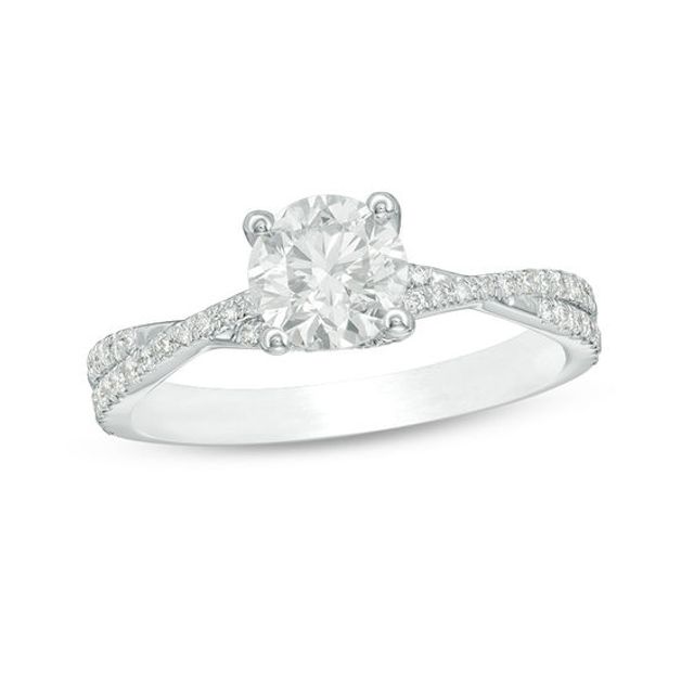 1-1/3 CT. T.w. Diamond Twist Engagement Ring in 14K White Gold