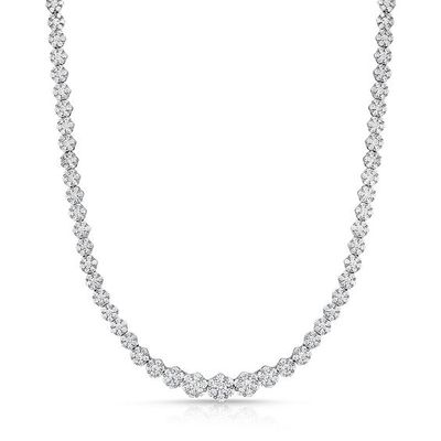 7 CT. T.w. Composite Diamond Tennis Necklace in 14K White Gold - 16"