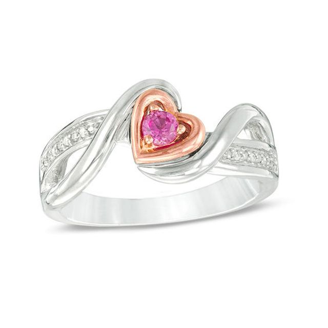 Diamond Accent Heart Ring in 10K Rose Gold