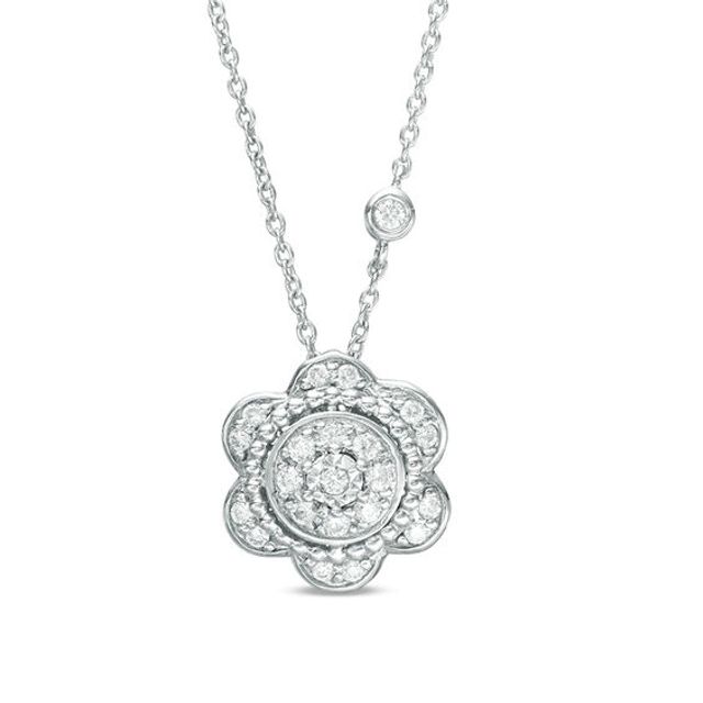 1/6 CT. T.w. Diamond Hepatica Pendant in Sterling Silver