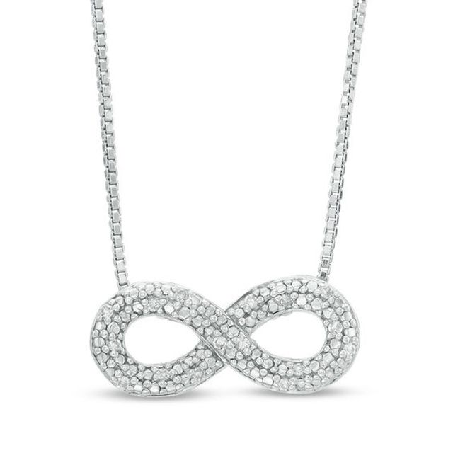 1/20 CT. T.w. Diamond Sideways Infinity Necklace in Sterling Silver