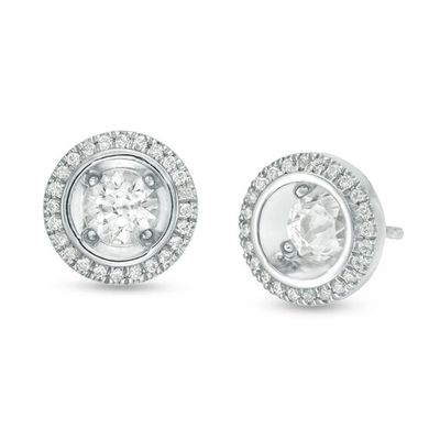 Magnificenceâ¢ 1/3 CT. T.w. Diamond Frame Stud Earrings in 10K White Gold