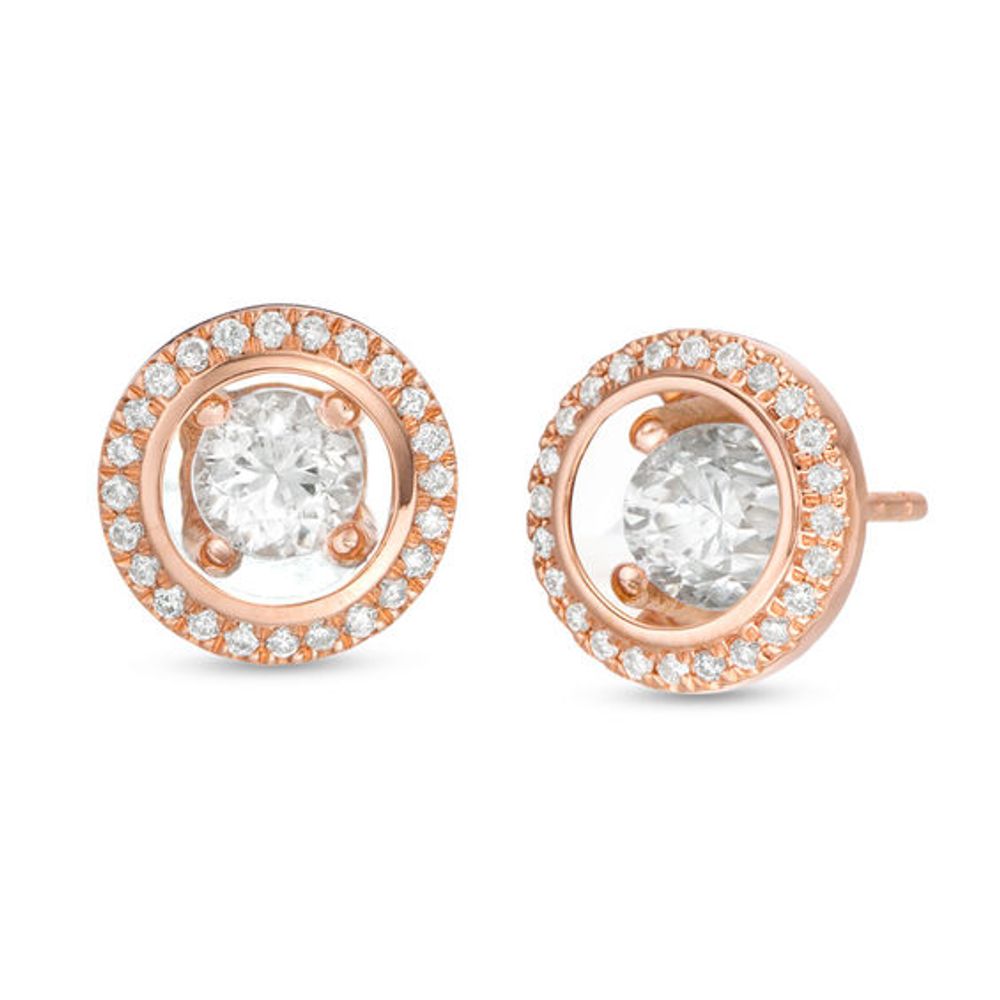 Magnificenceâ¢ 1/3 CT. T.w. Diamond Frame Stud Earrings in 10K Rose Gold