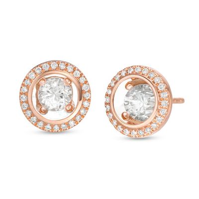 Magnificenceâ¢ 1/3 CT. T.w. Diamond Frame Stud Earrings in 10K Rose Gold