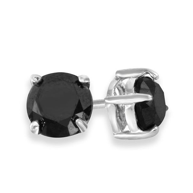 1-1/4 CT. T.w. Black Diamond Solitaire Stud Earrings in 10K White Gold