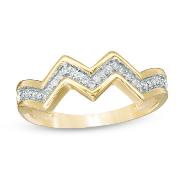 1/8 CT. T.w. Diamond Zig-Zag Band in 10K Gold