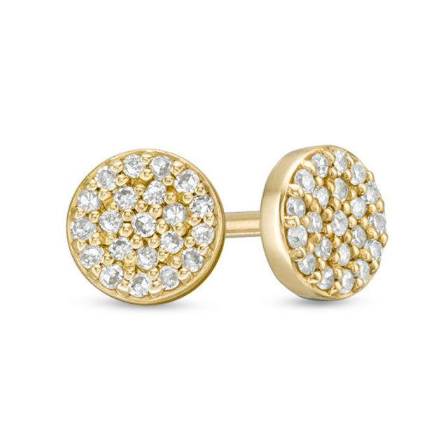 1/8 CT. T.w. Diamond Circle Stud Earrings in 10K Gold