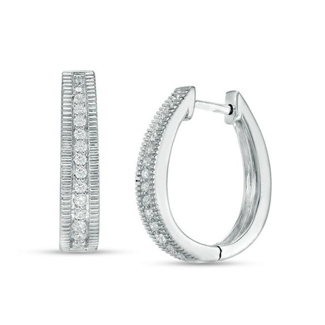 1/4 CT. T.w. Diamond Hoop Earrings in Sterling Silver