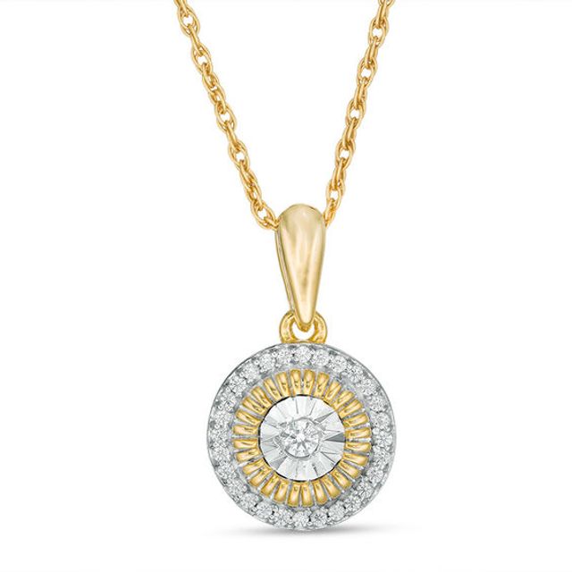 1/10 CT. T.w. Diamond Frame Pendant in 10K Gold