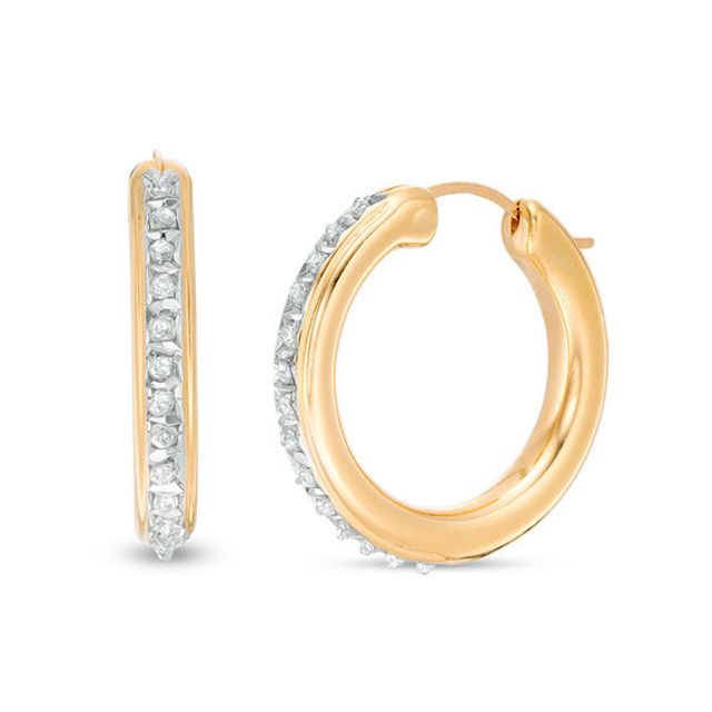 Diamond Fascinationâ¢ Hoop Earrings in 14K Gold