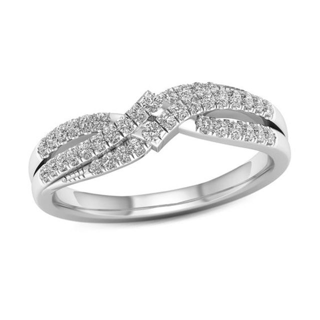 1/3 CT. T.w. Diamond Crossover Anniversary Band in 10K White Gold