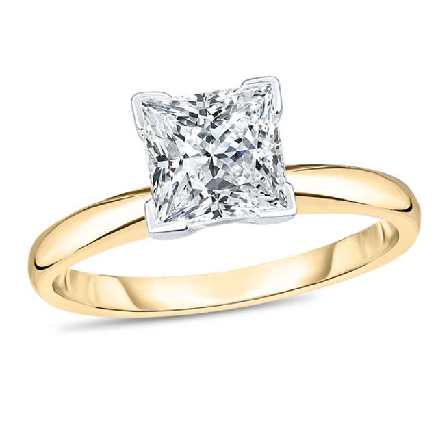 1-1/3 CT. Princess-Cut Diamond Solitaire Engagement Ring in 14K Gold