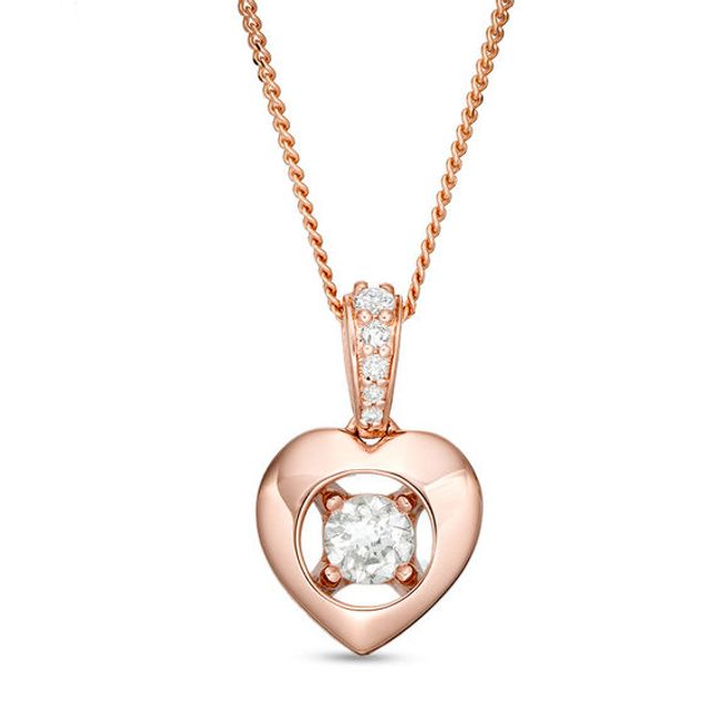 Magnificenceâ¢ 1/8 CT. T.w. Diamond Heart Frame Pendant in 10K Rose Gold